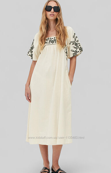 Сукня з вишивкою зі змішаної лляної тканини Primark р. 40/L/12