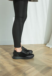 Жіночі кросівки чорні з натуральної шкіри та замши