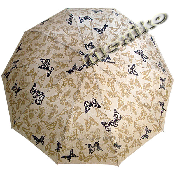  Модный зонт ZEST полный авт, 9 спиц, Светлыебабочки