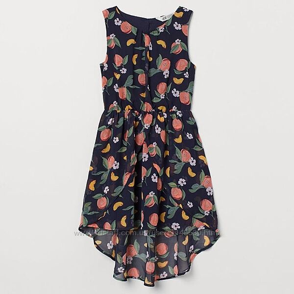 Нарядное шифоновое платье H&M с персиками
