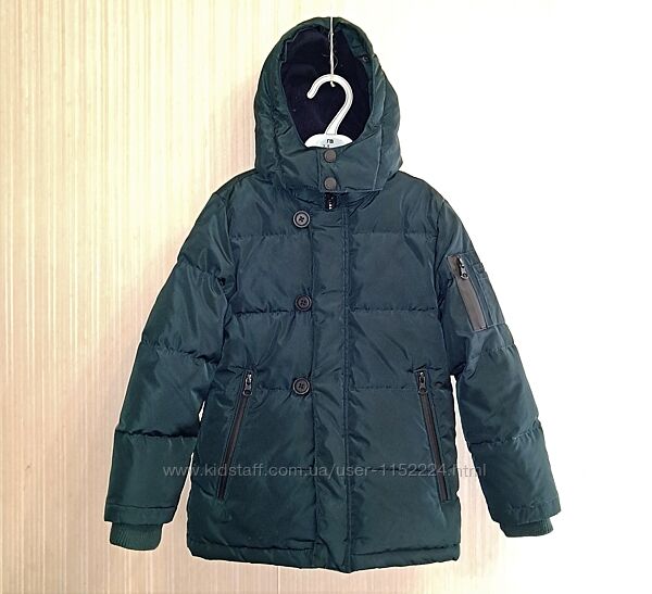 Детская зимняя теплая пуховая куртка пуховик OVS на мальчика 110-116