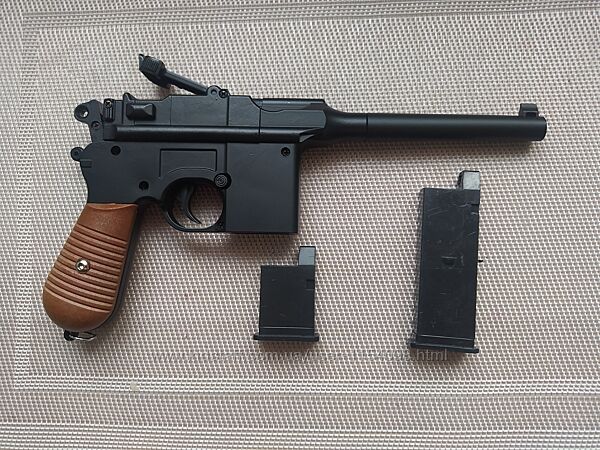Детский металлический пистолет Galaxy G 12 Mauser Маузер C-96 страйкбольный