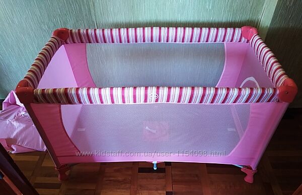 Манеж ліжко кроватка Joy Roze рожевий