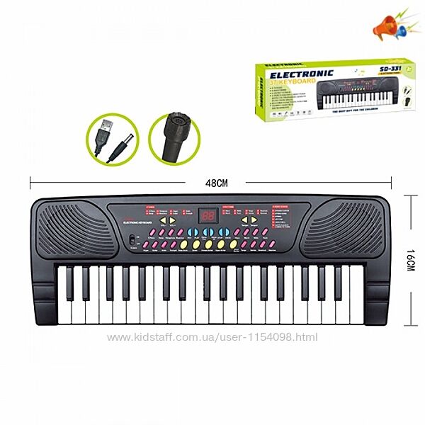 Піаніно синтезатор 331 мікрофон, працює від USB дроту та від батарейок