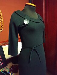 Платье в стиле ретро теплое миди пояс Италия