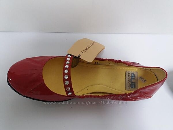 Cesare paciotti италия лаковые красные балетки 38