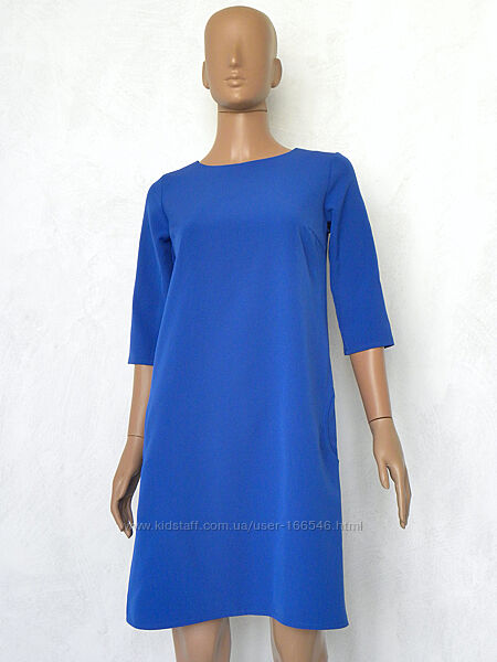 Нарядне плаття синього кольору з кишенями 42 розмір 36 євророзмір.