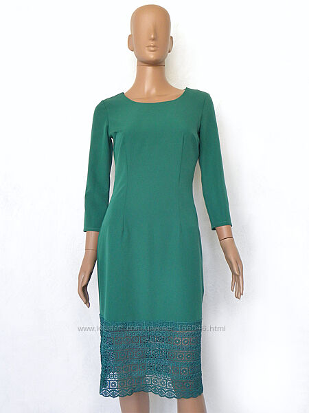 Нарядне плаття зеленого кольору з кружевами 42-46 розміри 36-40 євророзмір