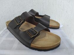 Шлепки кожанние, ортопедические по типу Birkenstock Natural Walk р.45