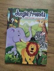 Детская книга раскраска Jungel Friends Животные тигр лев на Анг. USA США