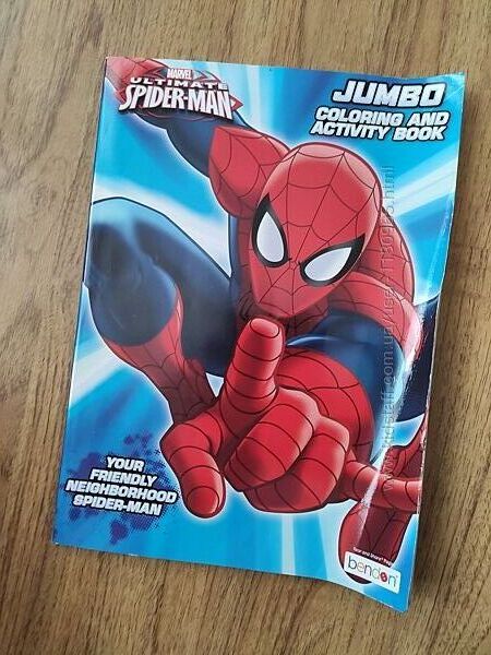 Детская раскраска книга Человек паук Спайдермен Хотвилс Герои Марвел USA