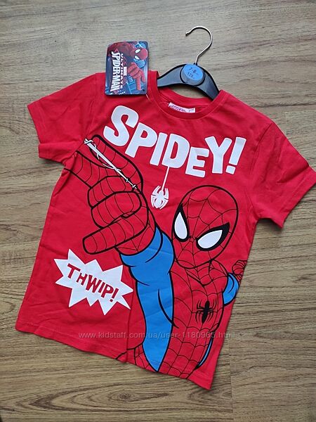 Детская футболка Человек паук Спайдермен герои Марвел р.98,104,116,122,128