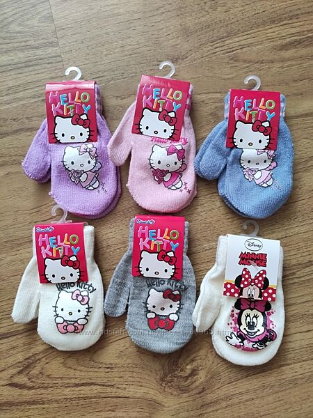 Дитячі рукавиці, рукавички, для дівчинки Hello kitty, Хелоу Кітті р.2/4 Disney