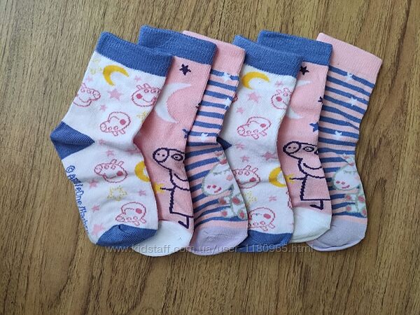 Детские носки для девочки Свинка Пеппа Peppa pig Disney р. 23-26,27-30, .31