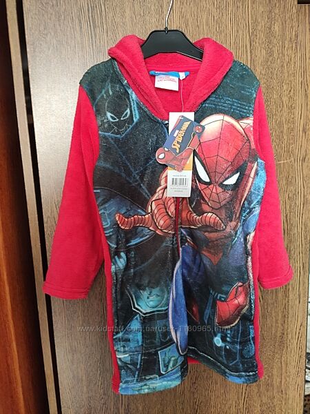 Дитячий теплий халат Людина павук, Спайдермен р.4104 Disney