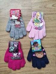 Детские перчатки для девочки фея Динь, Кити, Мини Маус, София, Монстр хай 