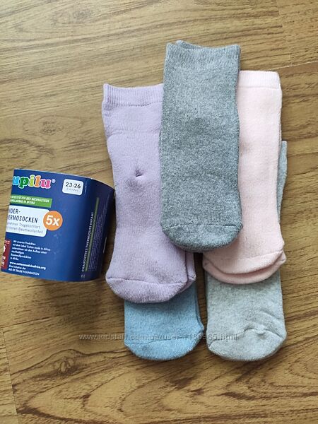 Дитячі теплі шкарпетки для дівчинки набір 5шт. р.23-26 Німеччина lupilu