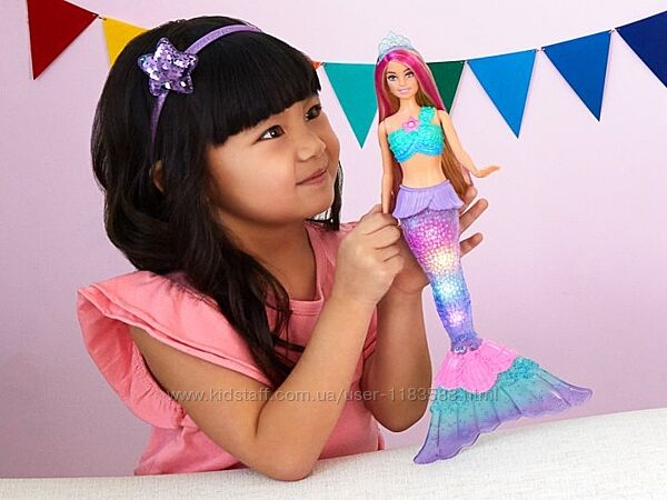 Лялька-русалка Barbie dreamtopia Сяючий хвостик Дрімтопія 