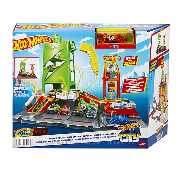 Набір hot wheels super recharge fuel station