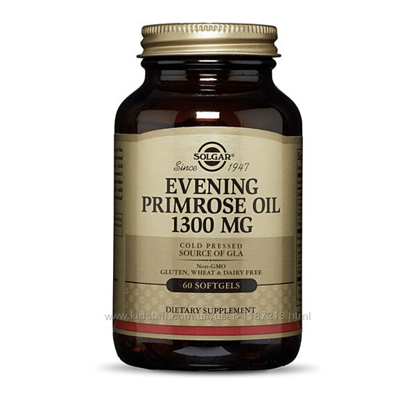 Evening Primrose Oil 1300 mg масло вечерней примулы солгар 60 капсул