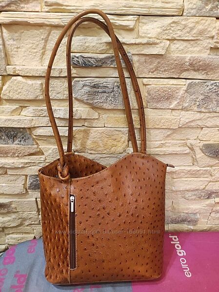 Сумка-рюкзак із страусиної шкіри