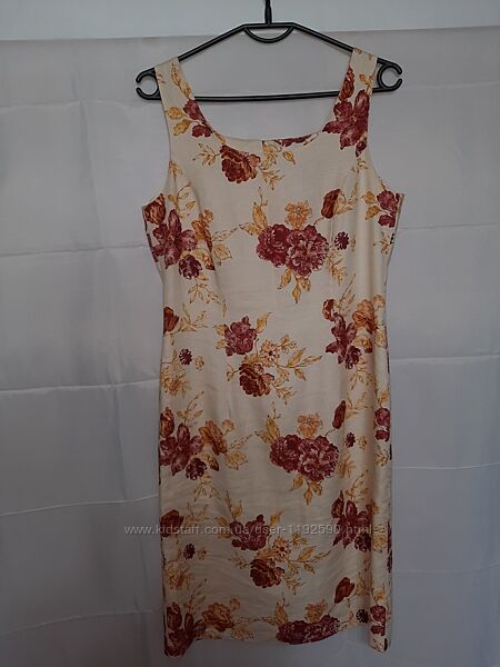 Льняна сукня в квіти, розмір 46