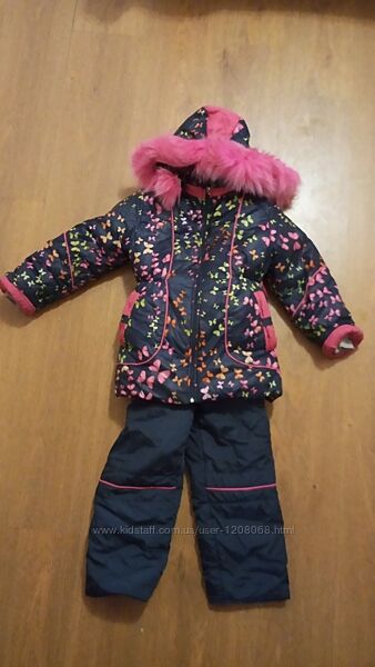  Детский зимний комплект, костюм куртка комбинезон для девочки 3-4-5 лет 