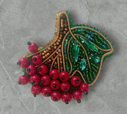 Брошка Червона калина 