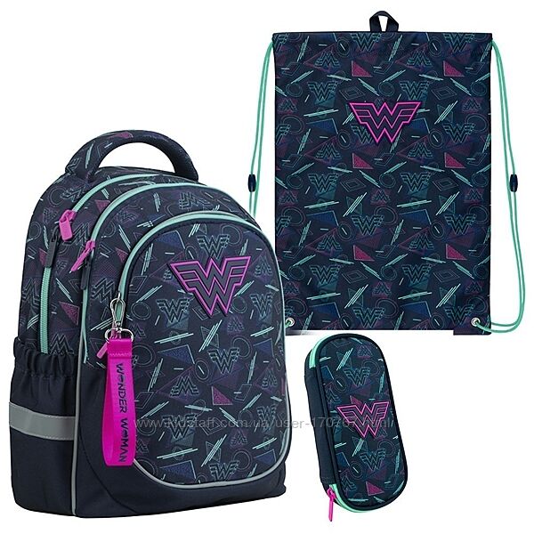 Комплект, набір Kite Education DC Comics DC22-700M, рюкзак, пенал, сумка