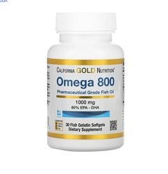 California Gold Nutrition, омега-800, рибячий жир, форма тригліцеридів1000м