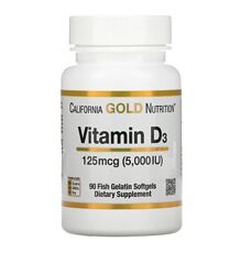 California Gold Nutrition, вітамін D3, 125 мг 5000 МО, 90 капсул
