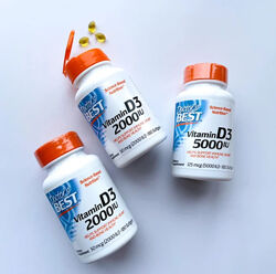 Doctor&acutes Best, вітамін D3, 50 мкг 2000 МО, 180 капсул