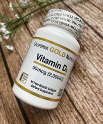 California Gold Nutrition, вітамін D3, 50 мг 2000 МО, 90 капсул