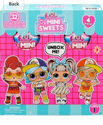 Lol surprise mini sweets набір 4 лялечки з 32 сюрпризами