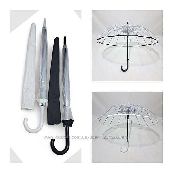Прозора парасолька тростина з чохлом на 16 карбонових спиць выд Susino 
