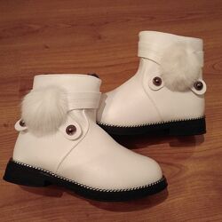 Зимние кожаные ботиночки для девочек