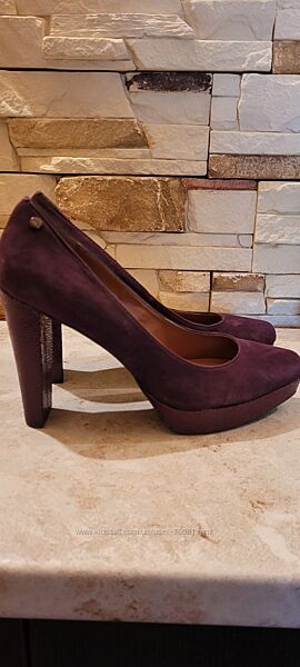 Туфли, оригинал, бордовый замш Calvin Klein р-р 38-38.5