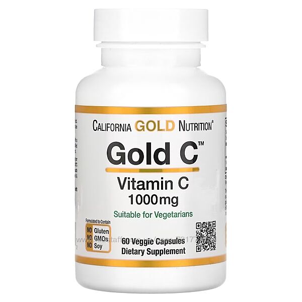 Gold C, вітамін С, 1000 мг, 60 вегетаріанських капсул