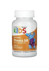 D3 для дітей, зі смаком натуральної вишні, 500 МО, 90 таблеток