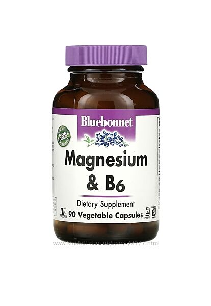 Магній & б6 - bluebonnet - 90 капсул