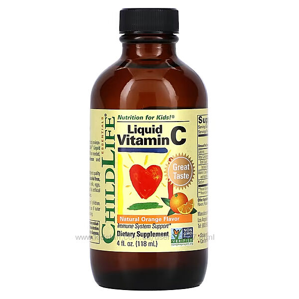 ChildLife Essentials, Essentials, рідкий вітамін C, натуральний апельсин