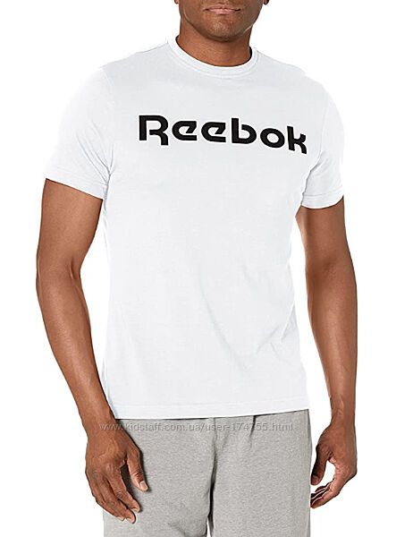 Качественная мужская белая футболка Reebok 100 хлопок XL, 2XL, 3XL