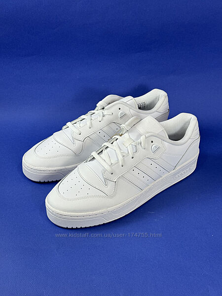 Чоловічі білі шкіряні кеди кросівки Adidas Rivalry Low 46 та 47 розмір