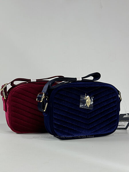 Жіноча бархатна сумка кросбоді Crossbody U. S. POLO ASSN. Оригінал