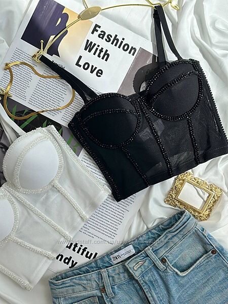 Do3151 круті топи бюстє корсет білий і чорний