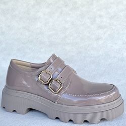 Новые туфли лоферы Оксфорды женские лаковые удобные мокко 37 38 39 40 41 р