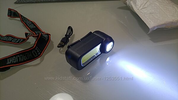 Налобный фонарь с аккумулятором usb-зарядка