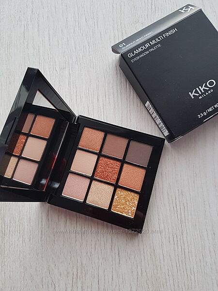 Тіні Kiko Glamour multi finish eyeshadow palette 01 