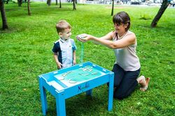 Дитячий світловий стіл-пісочниця Noofik модель Babyok з кишенею