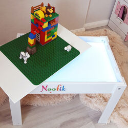 Дитячий світловий стіл-пісочниця Noofik модель Babyok та Лего-кришка 
